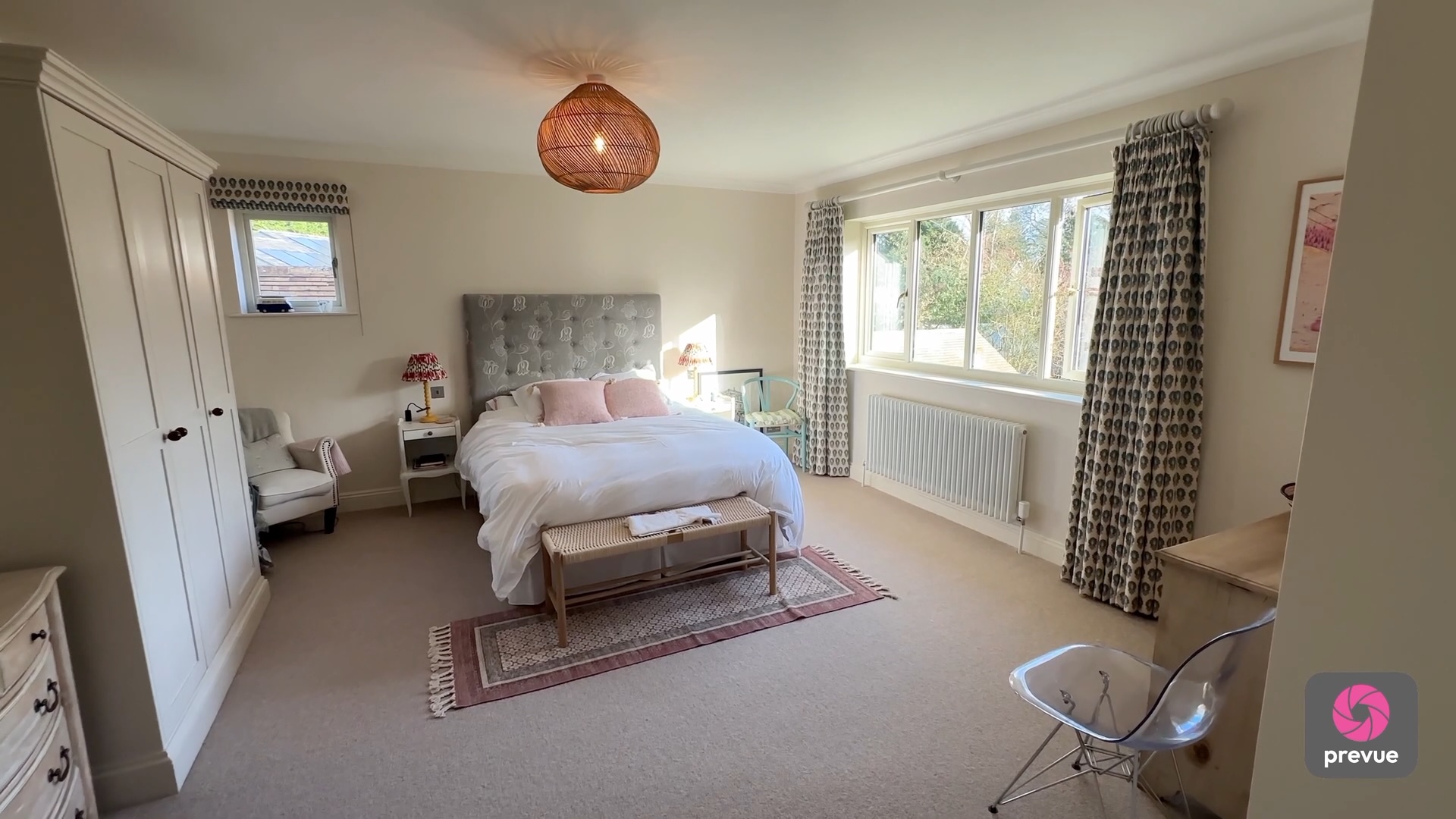 A beautiful picture of a bedroom taken on the Prevue app